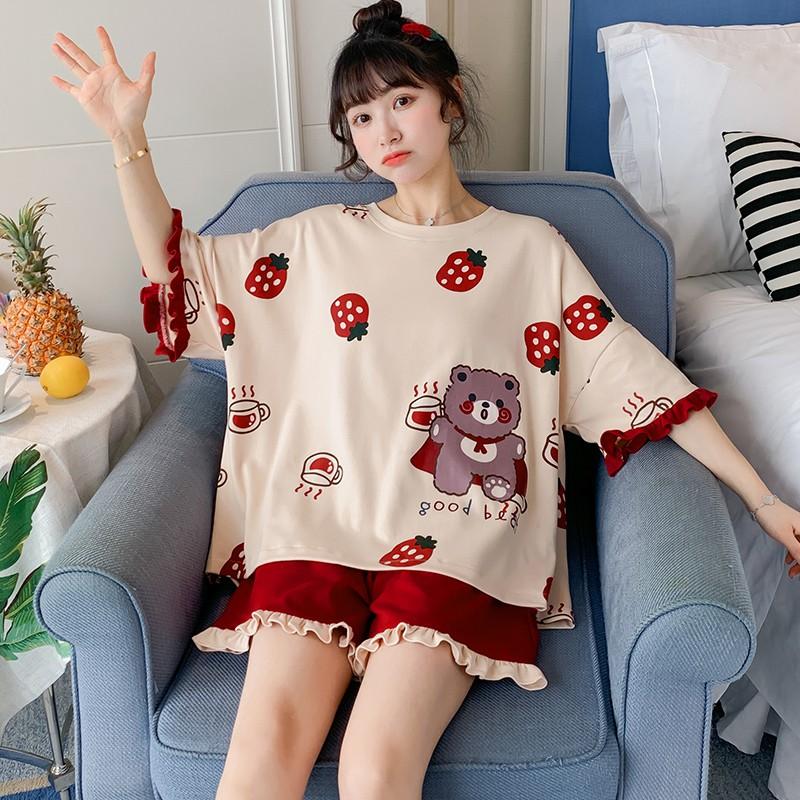 Đồ Bộ Nữ mặc nhà Cotton Form rộng thời trang cho mùa hè- Bộ ngủ - Bộ đồ mặc nhà _ mã BC-04