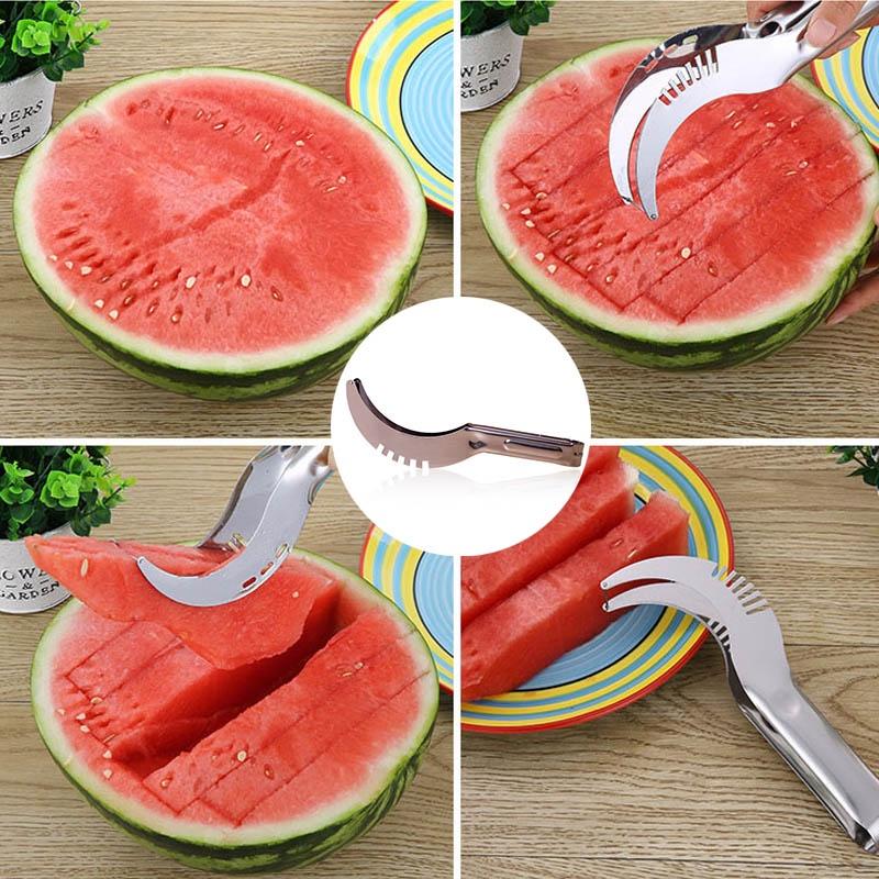 AA Watermelon slicer tongs Corer fruit melon stainless steel tools new watermelon cut refreshing watermelon cubes Kitchen tool