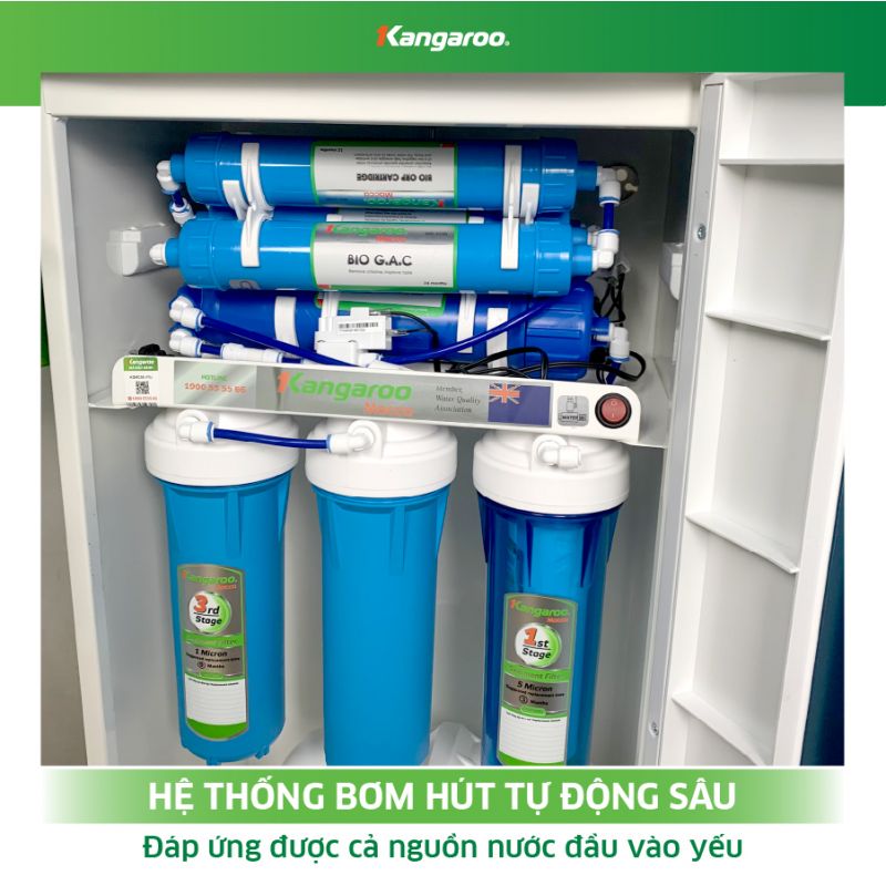 Máy lọc nước RO 10 lõi nóng nguội lạnh Kangaroo KG10A3 - Hàng chính hãng