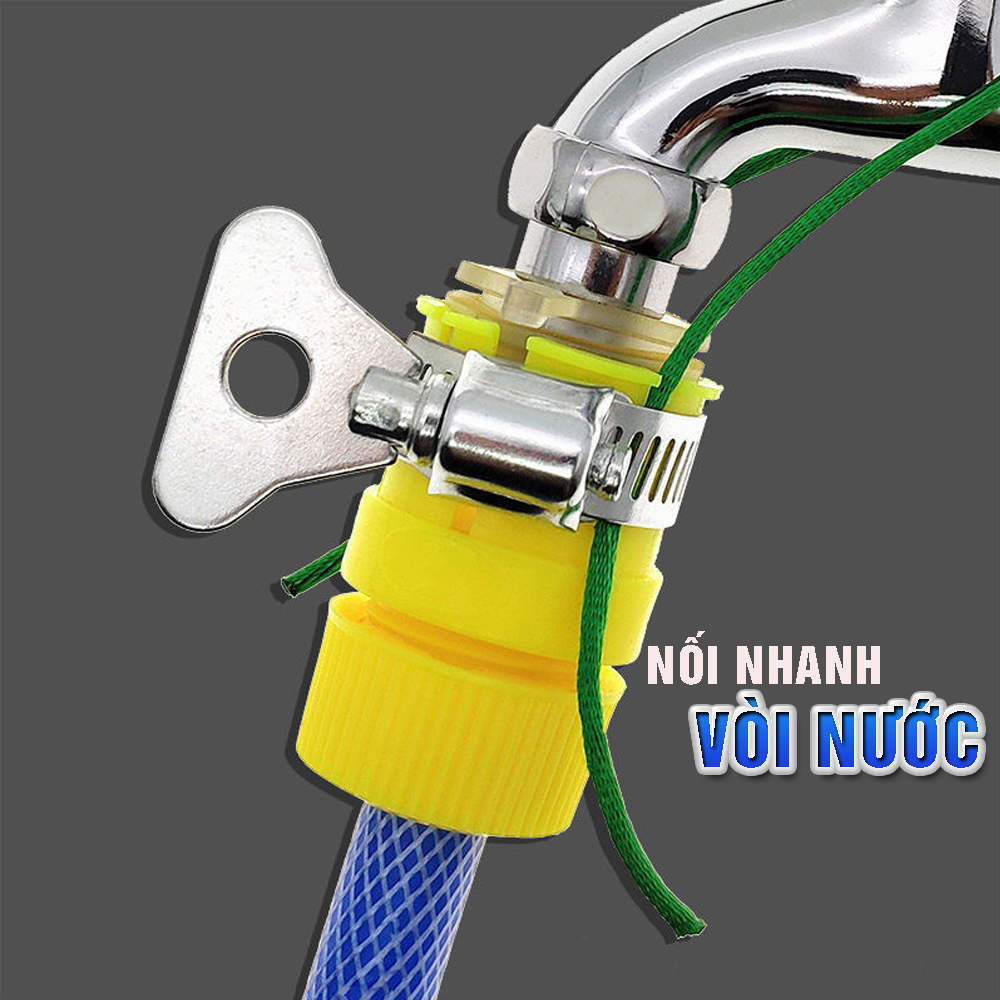 Đầu cút nối nhanh cho vòi nước ra dây ống nước mềm từ 14 hoặc 20mm dùng tưới cây hay rửa xe MIHOCO