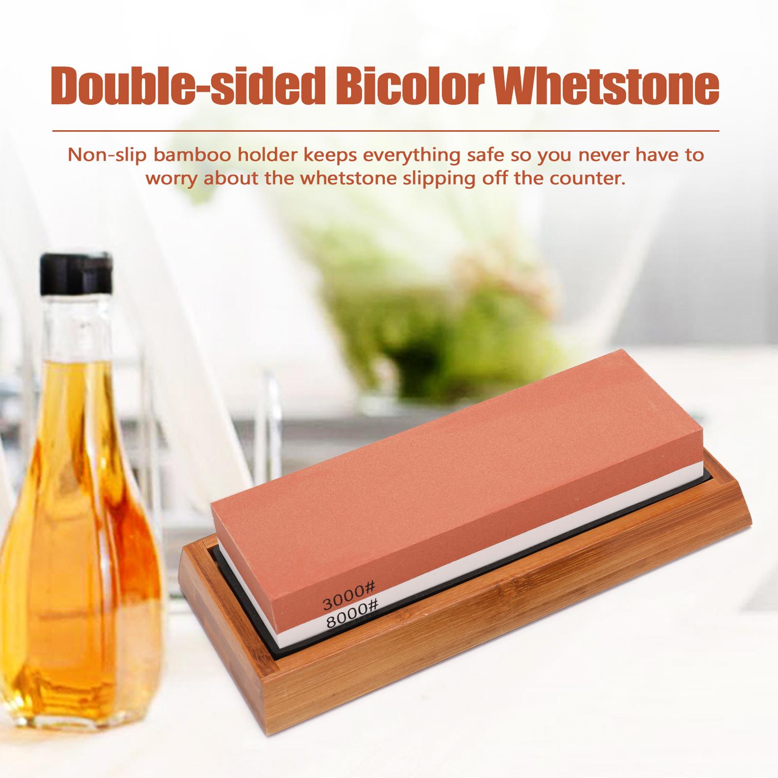 3000/8000 Grit Premium Whetstone Cut Sharpening Stone Set Professional Cutter Sharpener with Non Slip Base Home Kitchen
