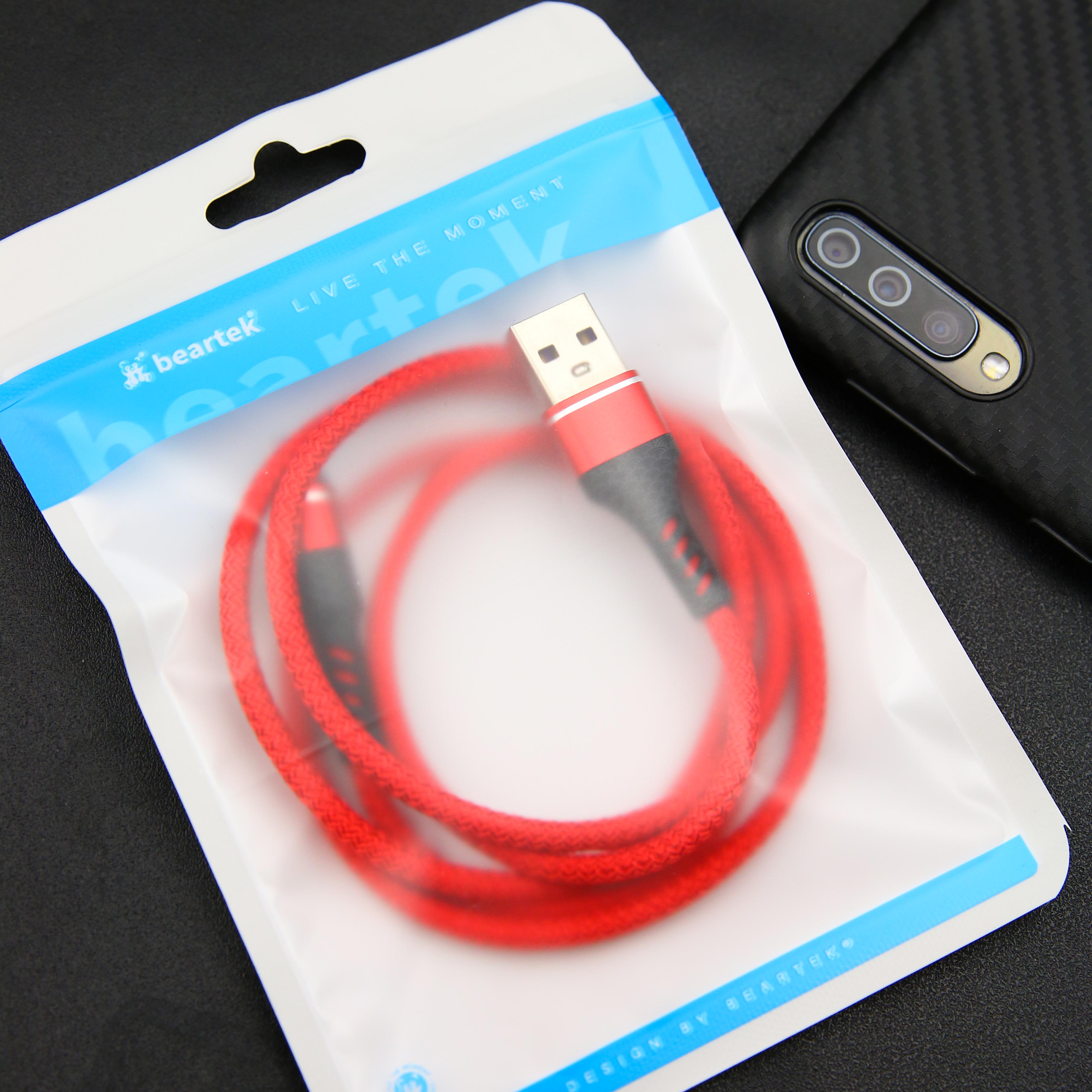 Cáp sạc nhanh dây dù BEARTEK 0.9m Micro USB cho điện thoại android Samsung/ Oppo, Xiaomi – Hàng nhập khẩu