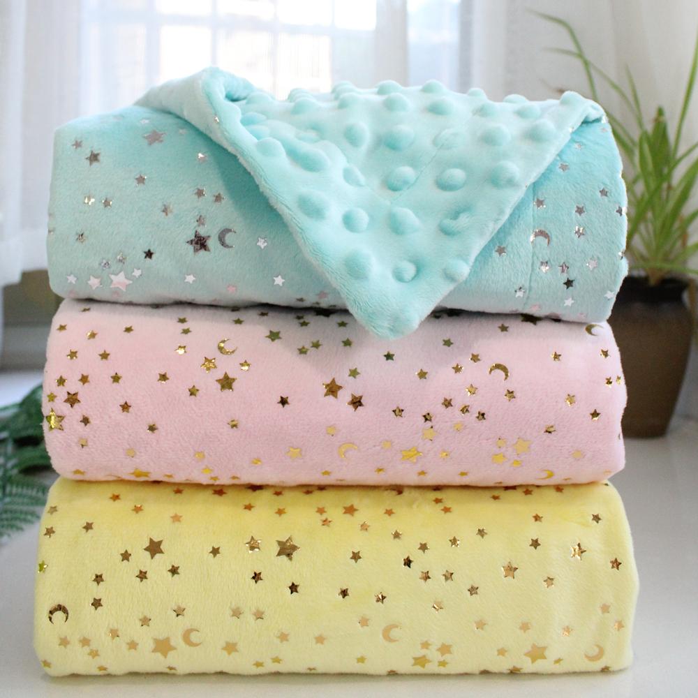 2 Lớp Lấp Lánh Ngôi Sao Vàng Bộ Chăn Ra Gối, Đáng Yêu Sáng Xanh Dương Hồng Đầy Sao Cho Bé Chần Gòn, trẻ Em Cổ Tích Nôi Bộ Drap Giường, Trẻ Em Quà Tặng