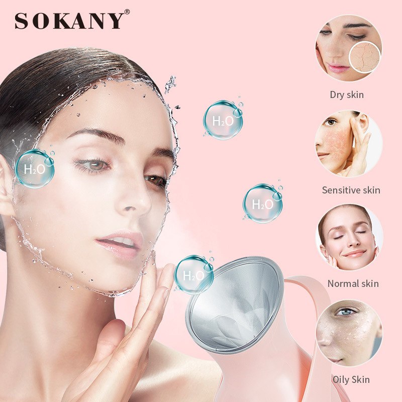 Máy xông mặt SOKANY phun hơi nước mạnh ra đều, cấp ẩm và làm mịn mọi loại da - HÀNG CHÍNH HÃNG - DELIYA