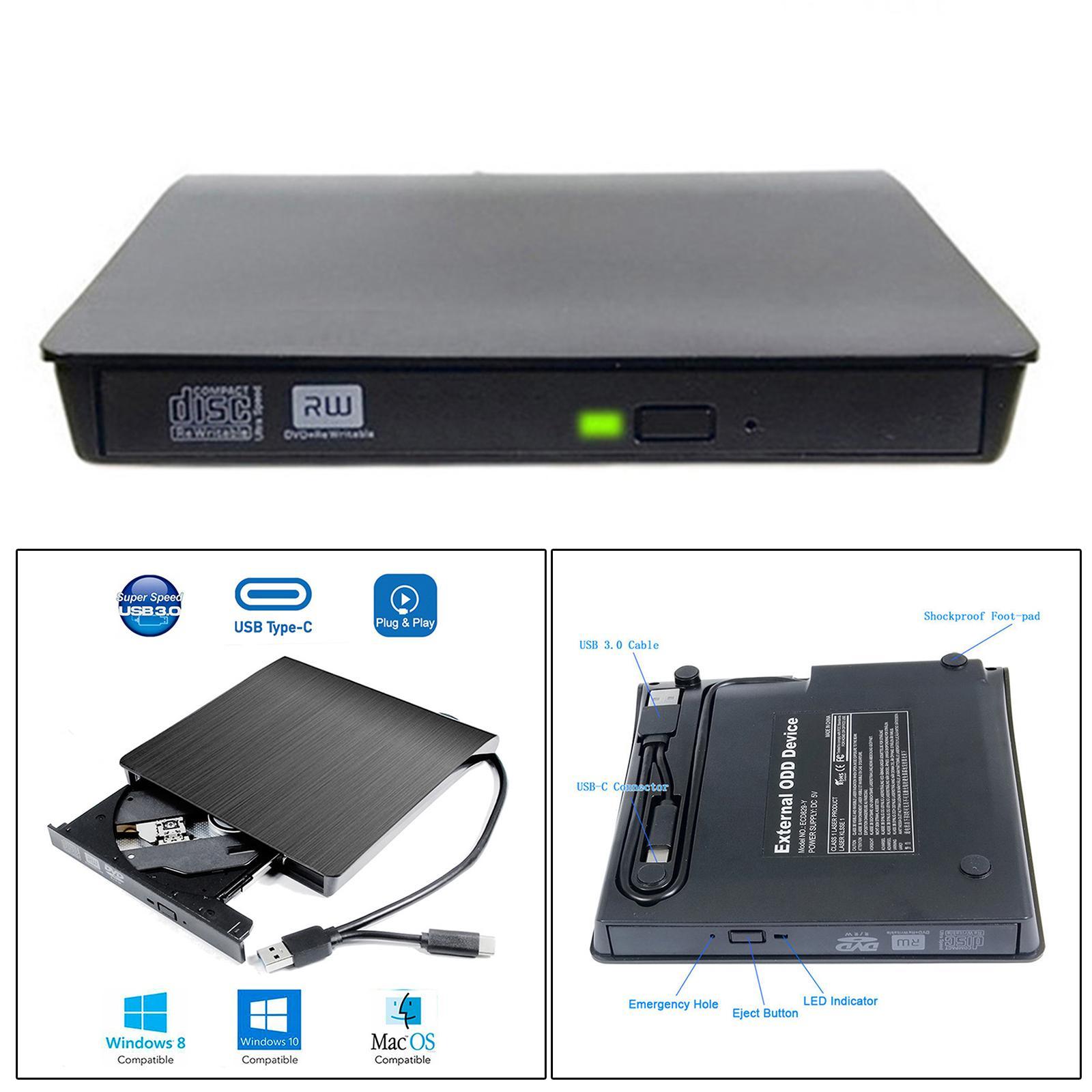 USB 3.0 External Optical Drive Rewriter Writer Burner