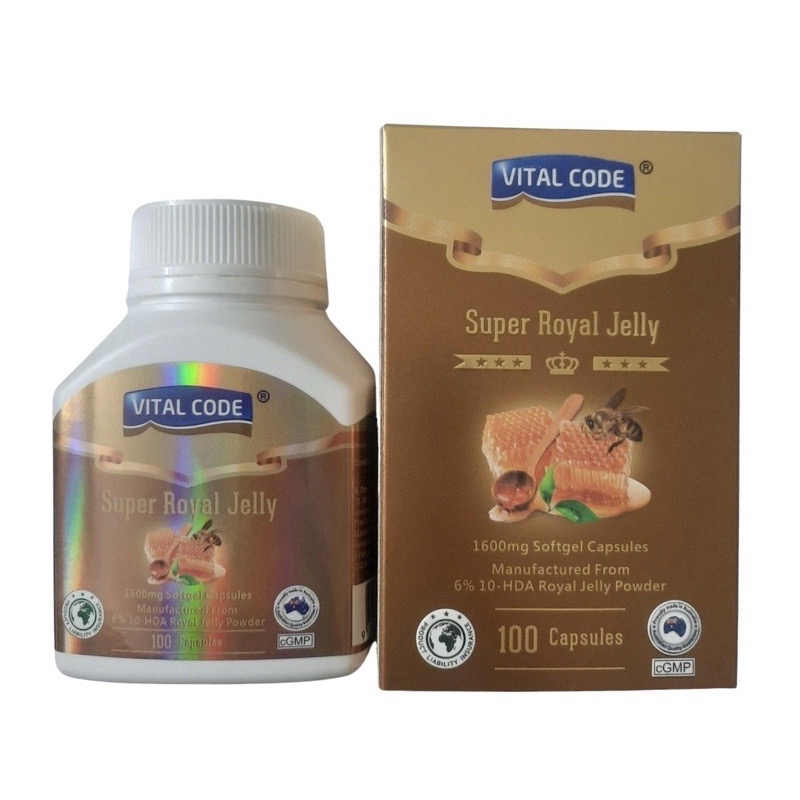 Sữa Ong Chúa VITAL CODE - Hộp 100 Viên-giúp tăng cường khả năng miễn dịch, chống lão hóa