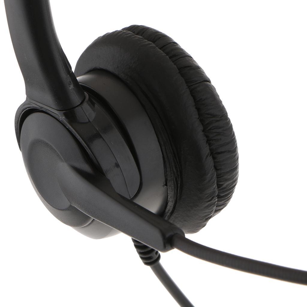 5x Call Center Monaural USB Plug Headset with Mic Microphone for Computer
