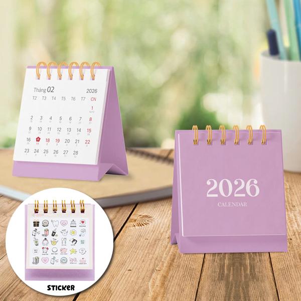 Lịch Bàn Teen Mini 2026 - Size XS - Linh Lan - Mẫu 6