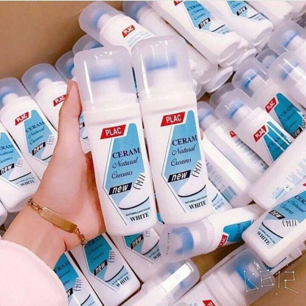 Chai nước tẩy trắng giày dép Plac, vệ sinh làm sạch vết bẩn túi xách, kèm đầu chùi dễ dàng sử dụng