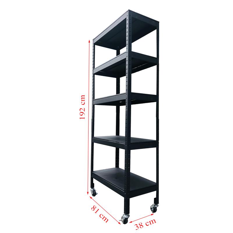 Kệ có bánh xe 5 tầng đa năng 81cm màu đen