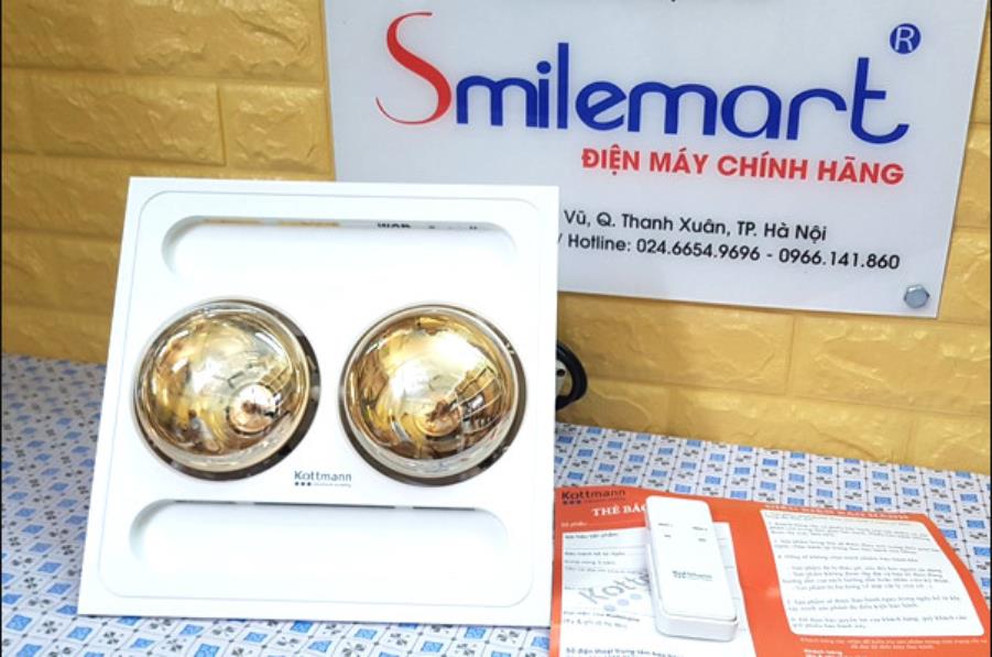 Đèn sưởi nhà tắm âm trần 2 bóng Kottmann K9-R , hàng chính hãng