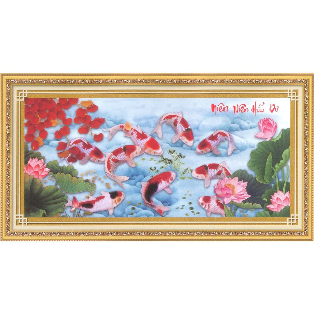 Tranh thêu chữ thập Niên niên hữu dư DLH-222811