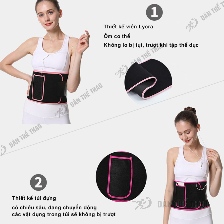 Đai nịt bụng giảm mỡ vải ion bạc kháng khuẩn - Đai định hình eo đốt cháy mỡ thừa size 95 x 20cm