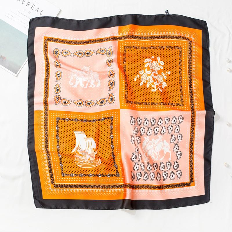 Khăn Lụa Vuông  Họa Tiết Thổ Cẩm Ô Vuông - Chất Liệu Chiffon - 70x70cm - Mã KL013