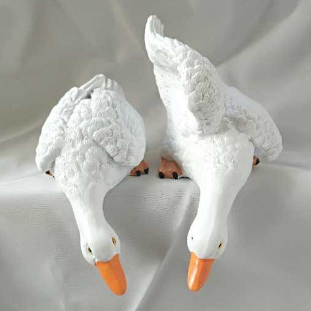 2pcs, handcraft sống động động vật rsein tượng trang trí sân vườn điêu khắc, vịt