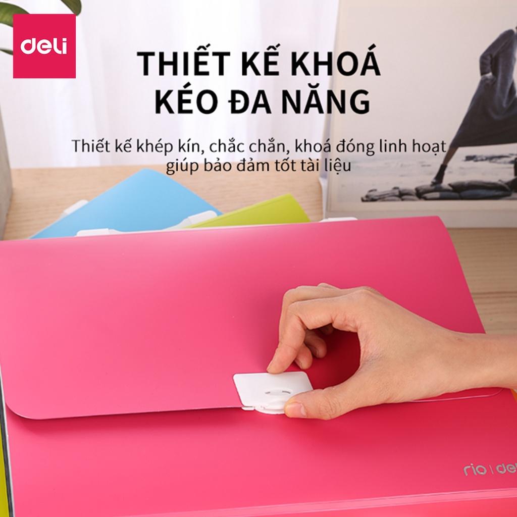 Cặp A4 Nhựa 6 Ngăn Đựng Tài Liệu Phân Trang Deli - Lưu Trữ Tài Liệu Phù Hợp Học Sinh Văn Phòng - 38125