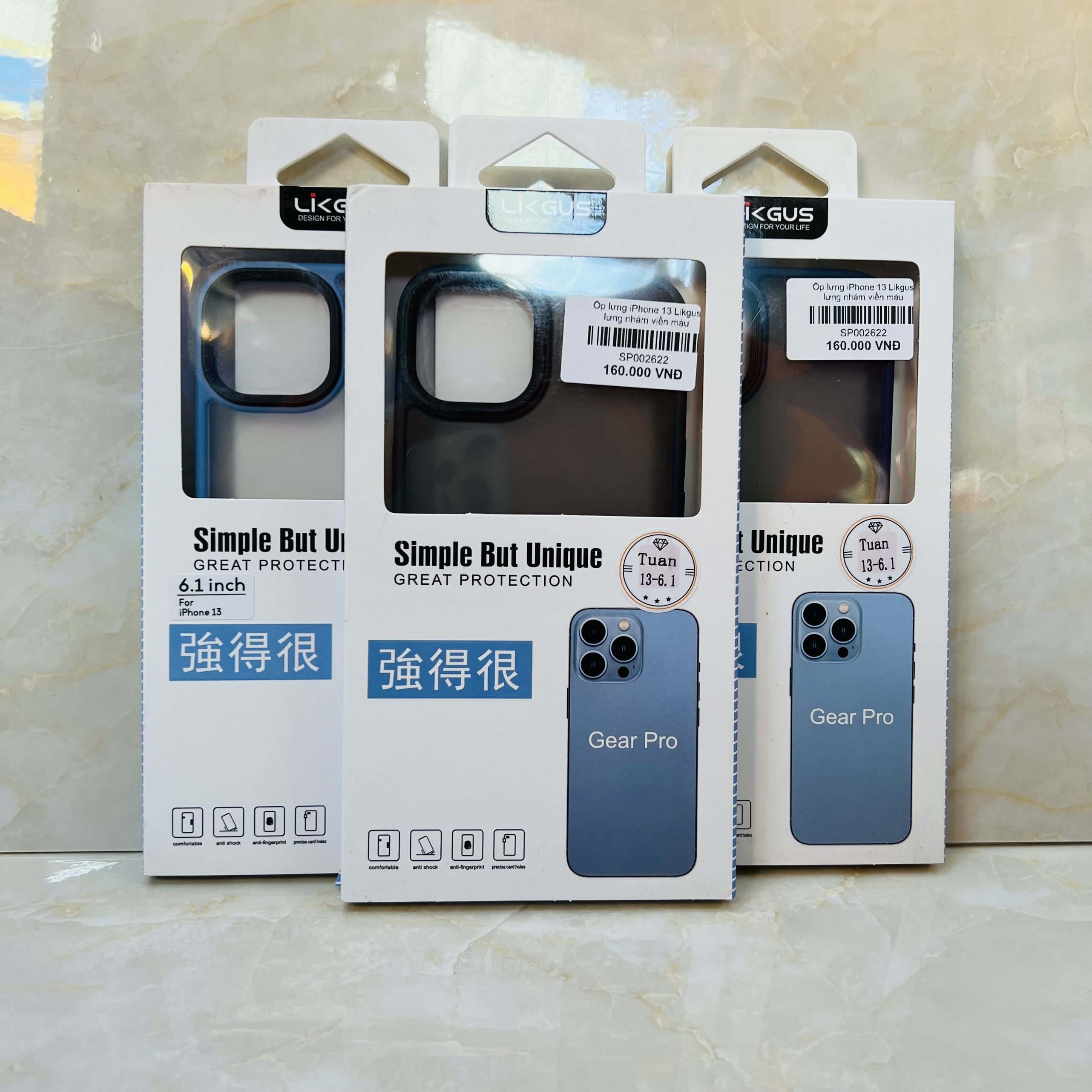 Ốp lưng dành cho iPhone 13 Likgus nhám viền màu - Hàng chính hãng
