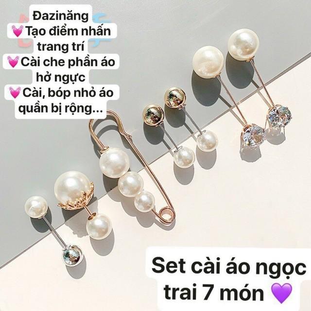 Set cài áo ngọc trai 7 món mẫu mới ( hàng có sẵn )