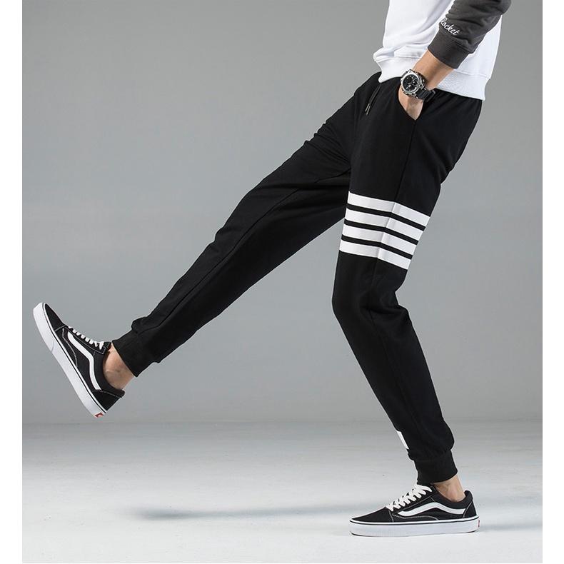 Quần Dài Nam Nữ Unisex Mùa Hè 4 Kẻ Ngang Bo Gấu Cạp Chun Phối Dây Rút Thời Trang Zenkonu QUAN NAM 1000102V1