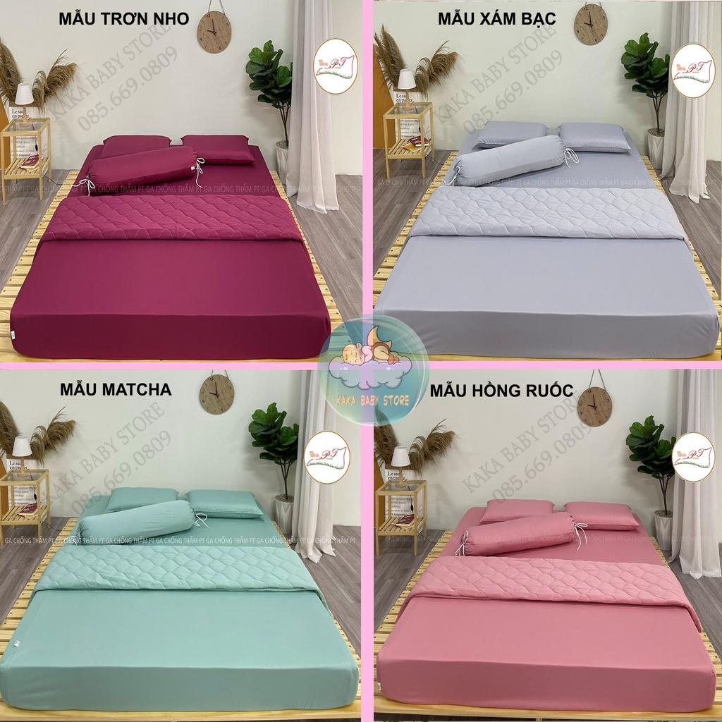 Bộ ga chống thấm cho bé kèm vỏ gối, hàng chính hãng PT, chất liệu 100% cotton cao cấp