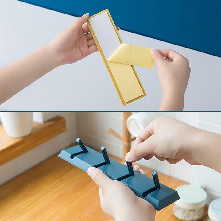Thanh 4 Móc Dán Tường Siêu Chắc Móc Dán Treo Tường Treo Quần Áo H090