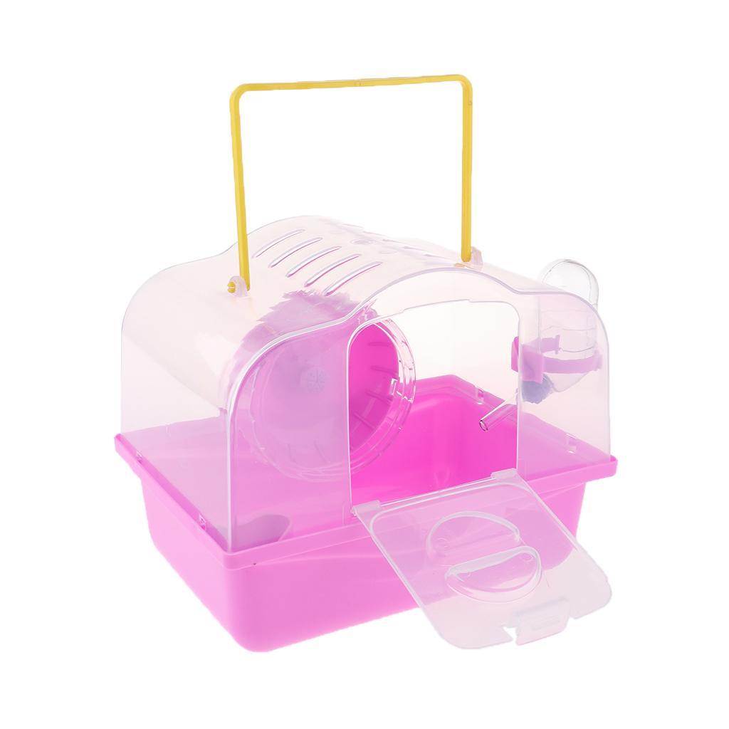 Portable Carrier Hamster Carry Case Cage with Water Bottle Outdoor