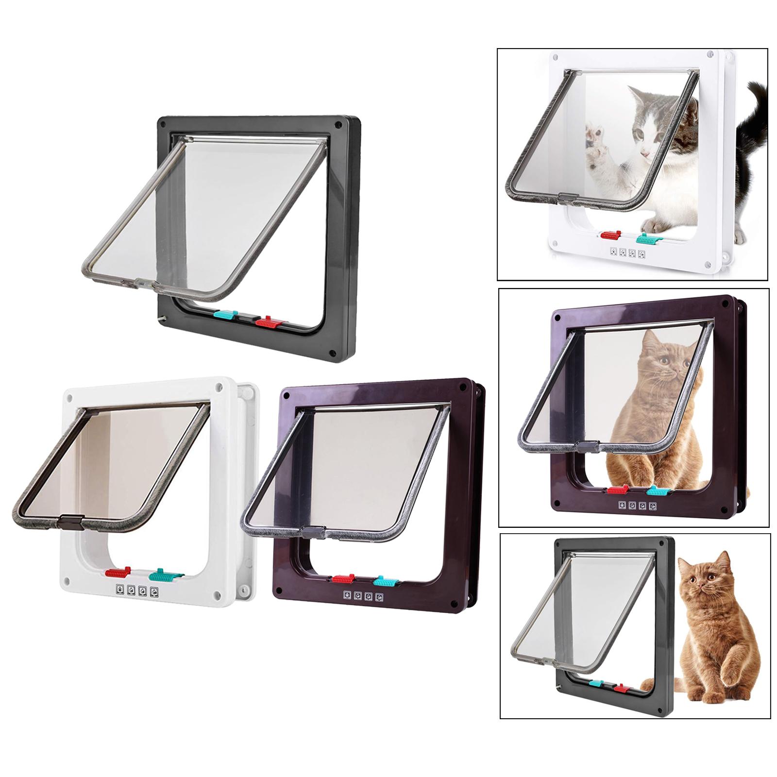 4-Way Locking Pet Door Frame Lockable Dog and Gate Cat Flap Door