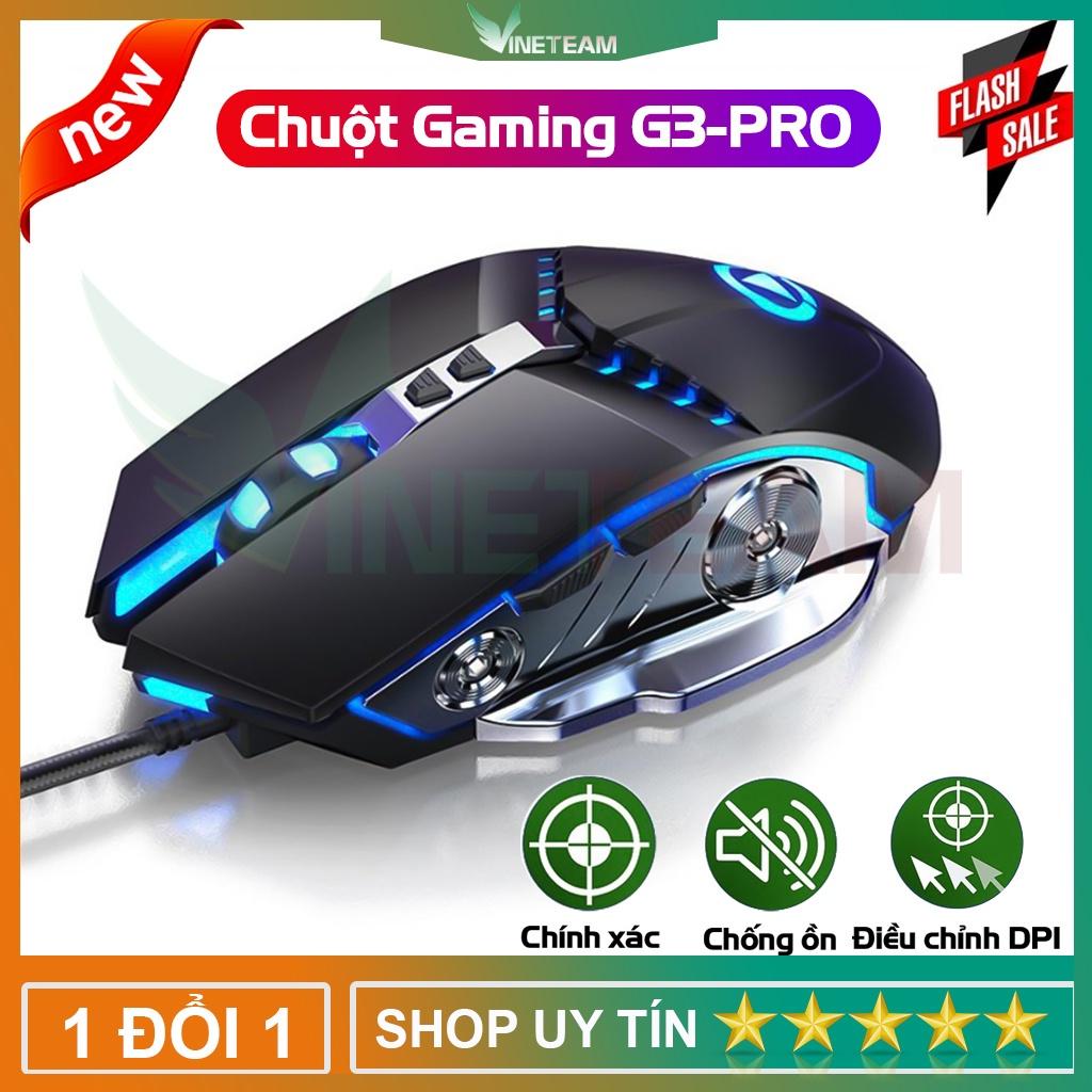 Chuột máy tính gaming có dây G3-PRO 3200 DPI có nút tăng giảm độ phân giải và với hiệu ứng LED 7 màu -dc4728