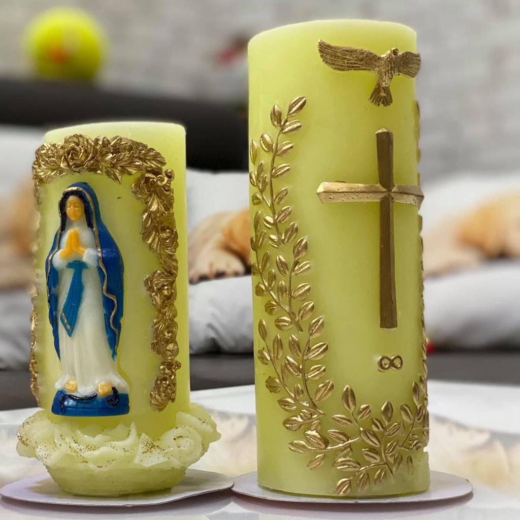 Nến mẹ Maria (cháy 70 giờ) - trụ nến Thờ Công Giáo - Đèn cầy trang trí cao cấp candle shop