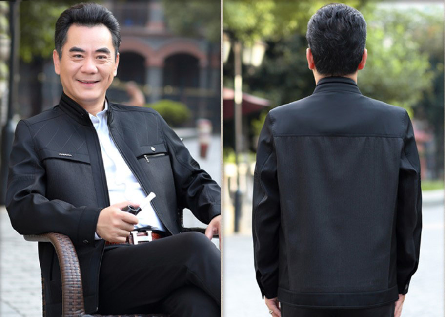 Áo khoác trung niên nam dành cho bố đơn giản sang trọng - áo khoác nam trung tuổi có lót lông