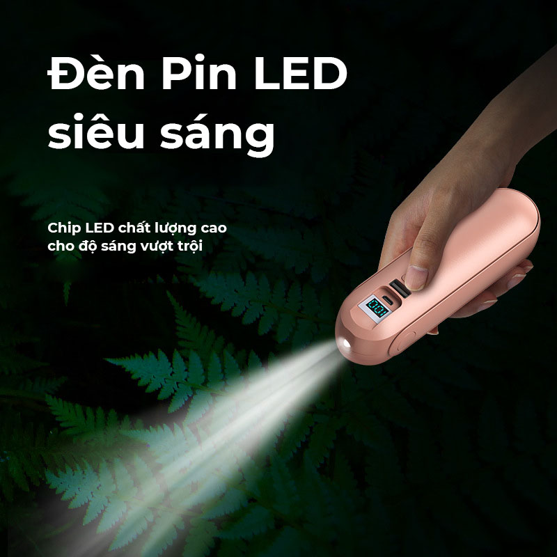 Quạt mini Tích Hợp Pin Sạc Dự Phòng Điện Thoại Và Tai Nghe Âm Thanh Vòm Chất Lượng Cao - Hàng chính hãng