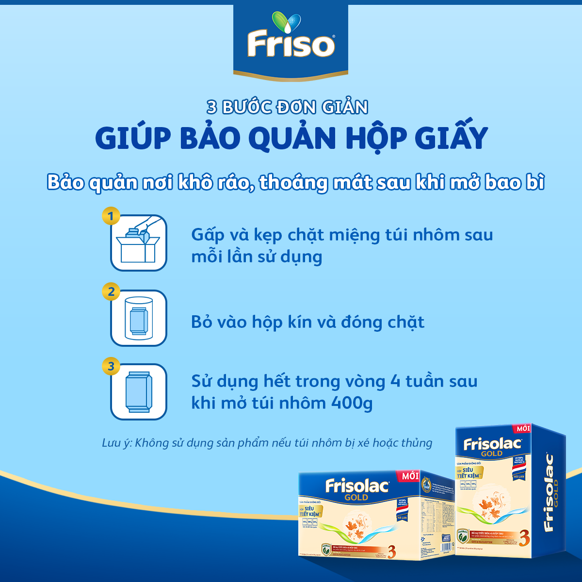 Sữa Bột Friso Gold 3 Hộp Giấy 1200G (Dành cho trẻ 1 - 2 tuổi)