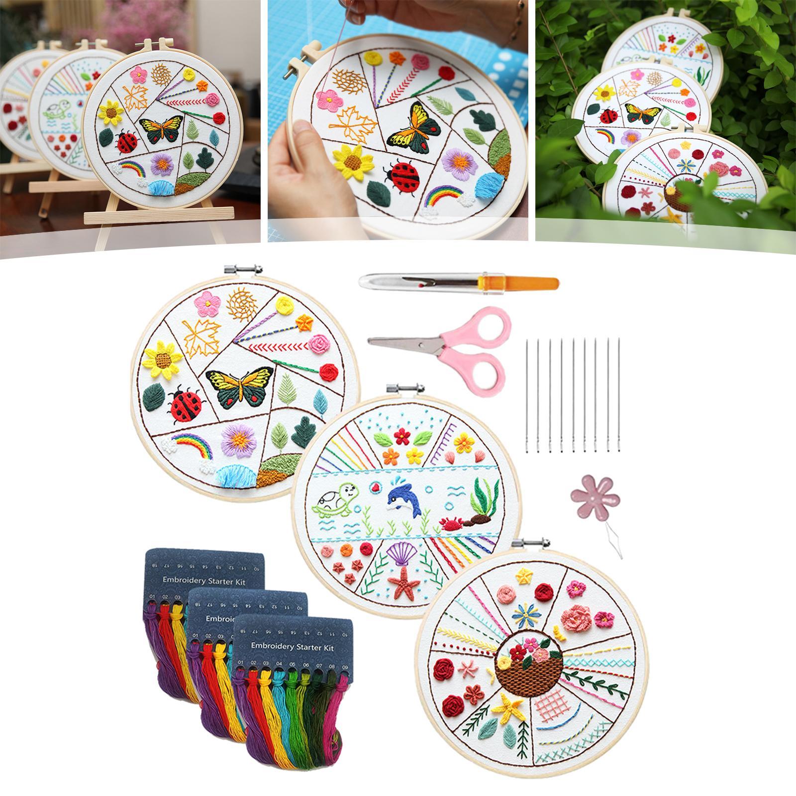 Embroidery Stitch Practice Kit with Pattern Cross Stitch Crafts for Practice