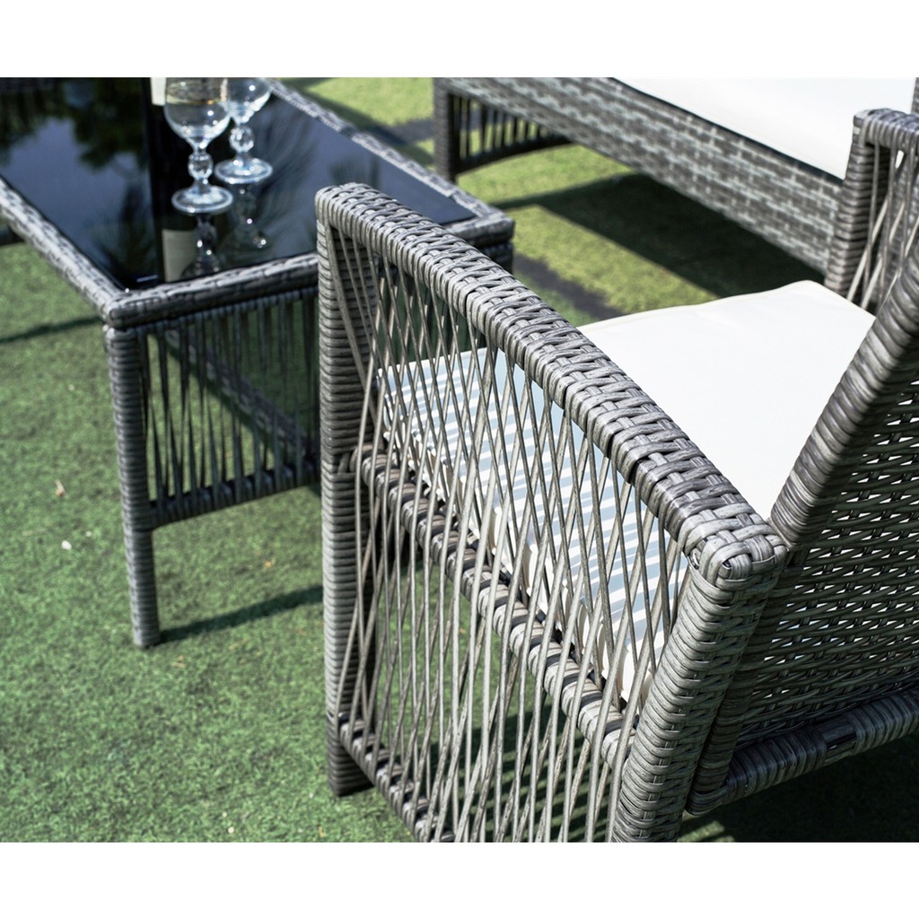 WEGO Bộ bàn ghế sân vườn/ Ban Công/ Hồ bơi -  3 GHẾ NGỒI // Outdoor Furniture Rattan Chair Set Rattan Sofa 3 Seater Garden Table and Chair