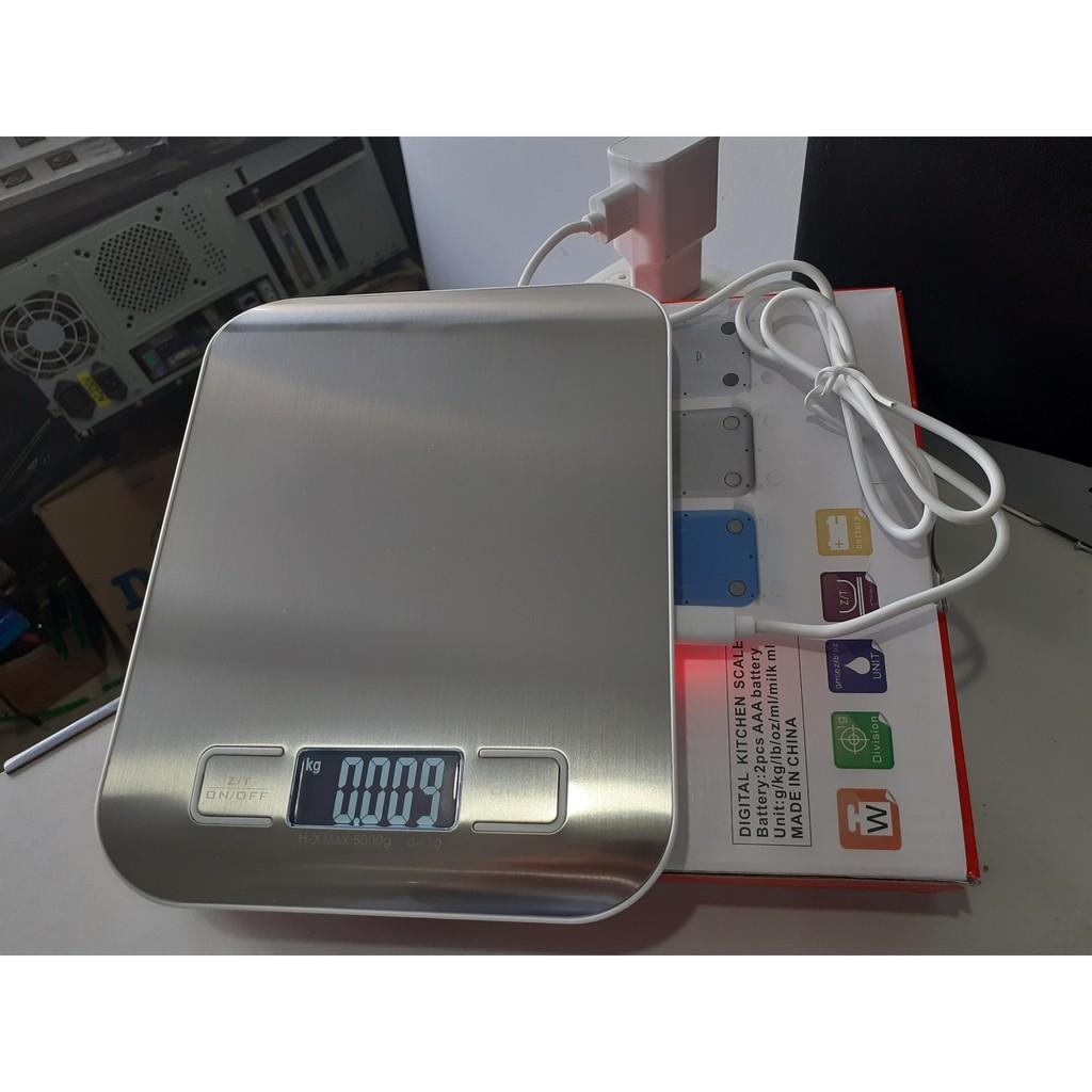Cân thực phẩm điện tử dùng cho nhà bếp loại cao cấp DIGITAL Chống nước mặt inox 304(5kg-1g và 10kg-1g)