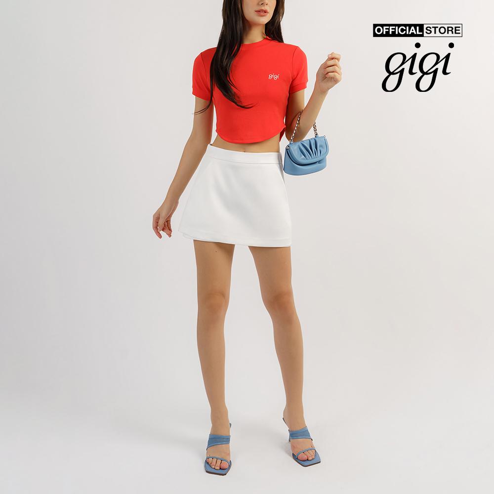 GIGI - Áo thun nữ croptop tay ngắn phối logo thời trang G1201T221232