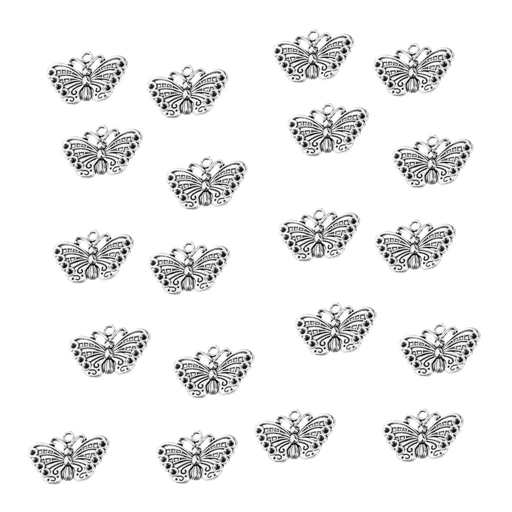 20 Pieces Alloy Butterfly Charms Pendant For Jewelry Making Accessories DIY