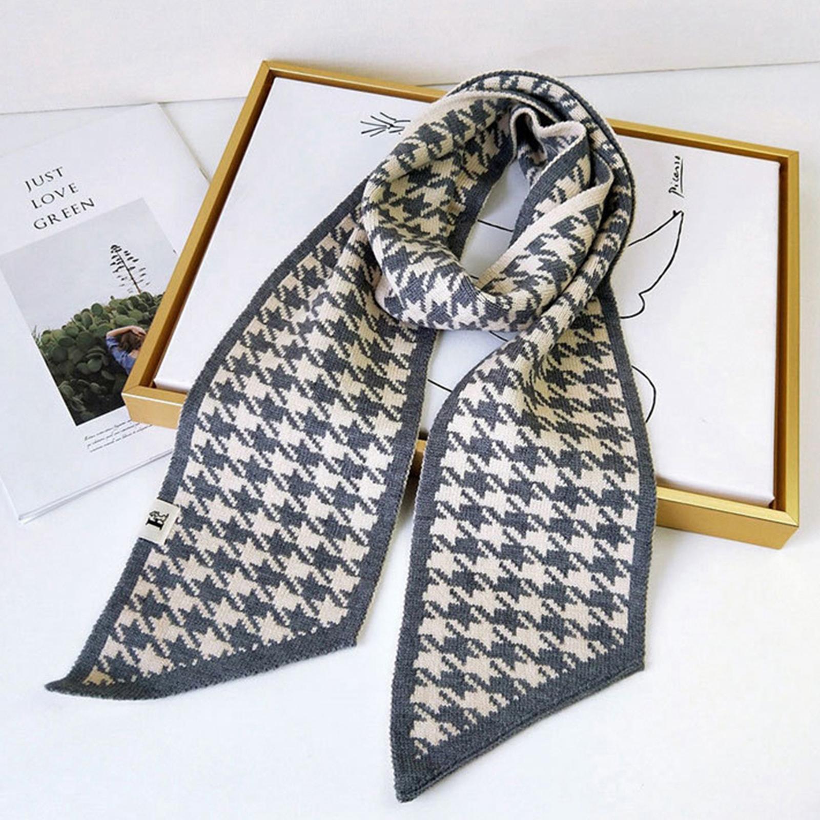 Women's Long Plaid Blanket Chunky Soft Winter/Fall Warm Scarf Big Tartan Scarves Wrap Shawl Knitted Neckerchief Neck Warmer
