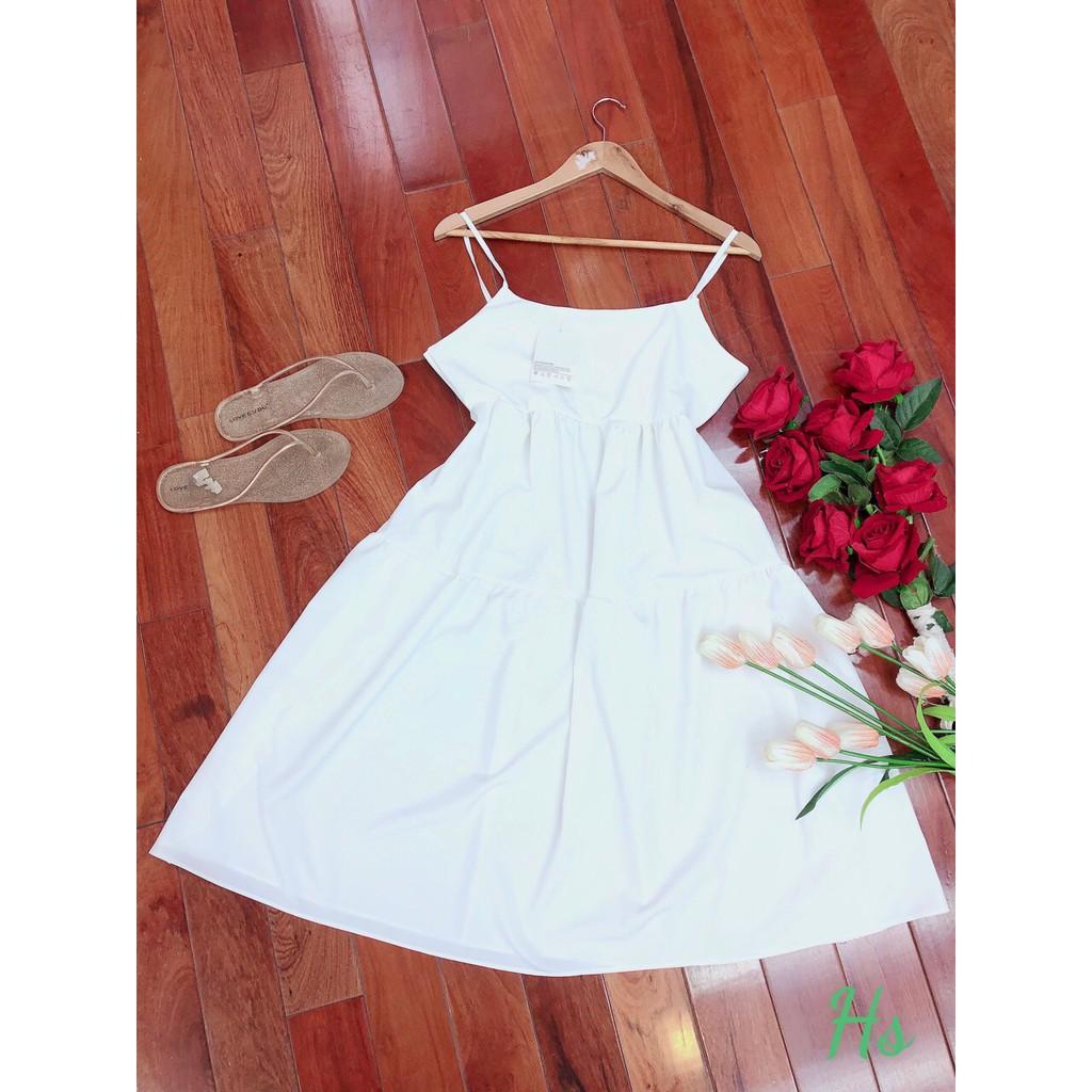 Đầm Maxi Trắng Nữ Dáng Dài Siêu Xinh Váy Hai Dây Nữ Dáng Xòe So Hot