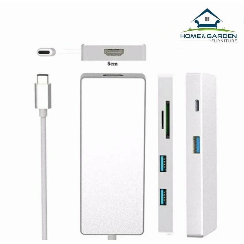 Hud chia cổng usb type c dành cho Macbook 7 in 1 Cao cấp Mới 2018