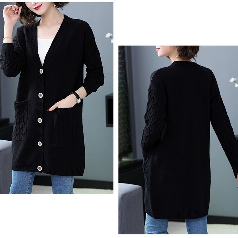 Áo len cardigan dáng dài len mềm phong cách Hàn Quốc freesize