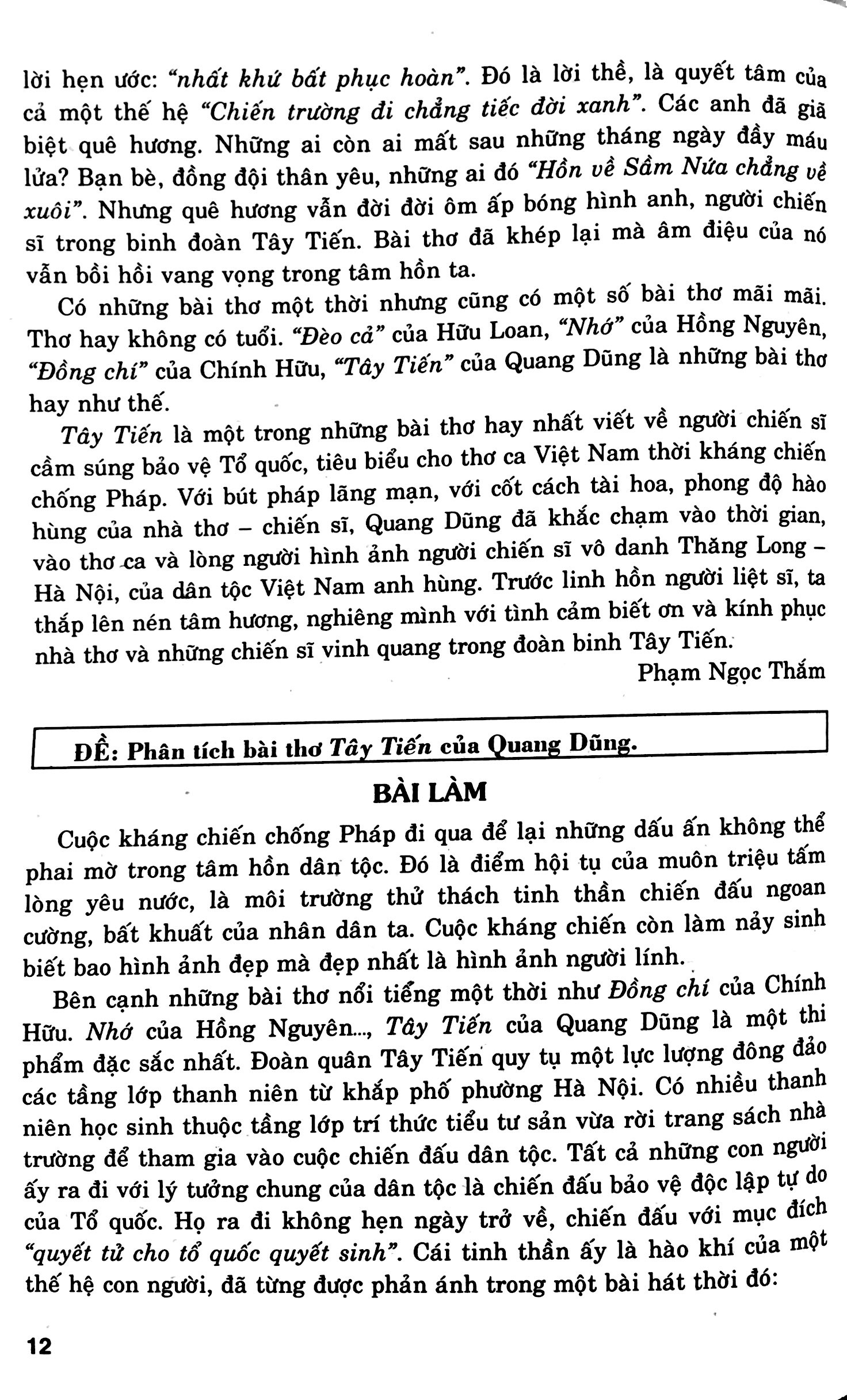 Các Dạng Tập Làm Văn 12