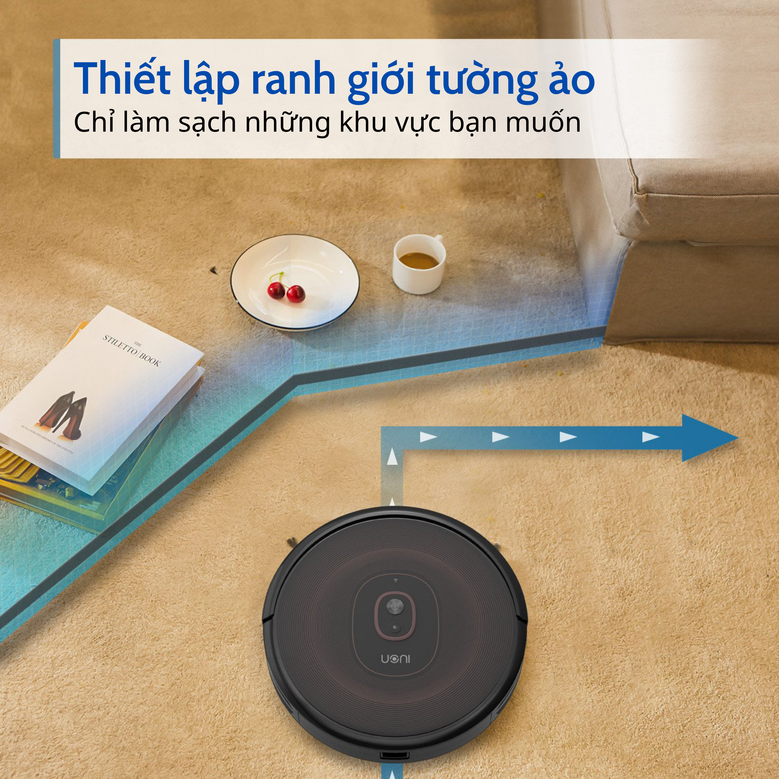 Robot hút bụi lau nhà thông minh thương hiệu Nhật Bản UONI S1 - Hàng chính hãng