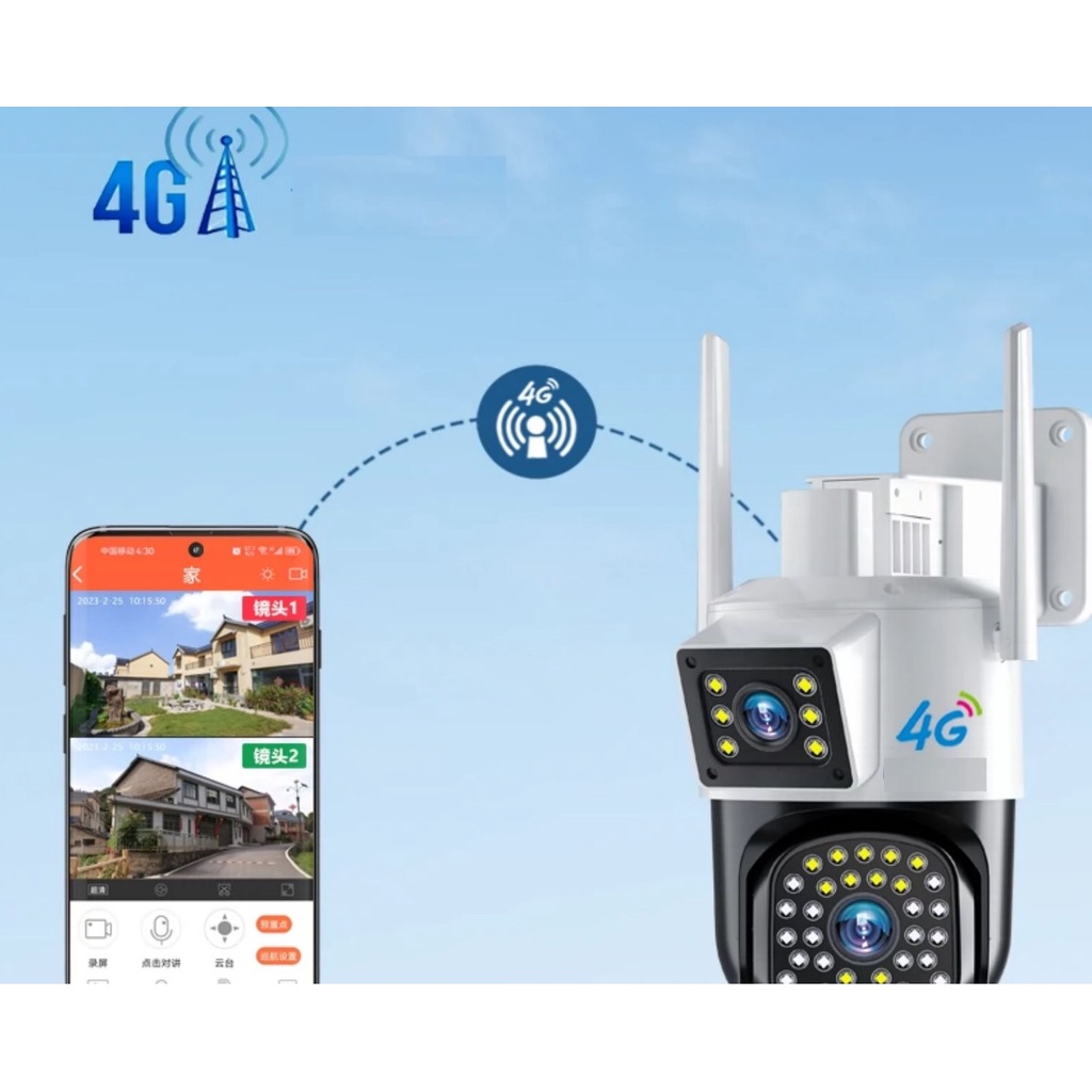 (Mẫu 2024) Camera 4G Yoosee 2 MẮT XEM 2 MÀN HÌNH 5.0MPX xoay 360 độ, xem đêm có màu, hỗ trợ đàm thoại 2 chiều - hàng chính hãng