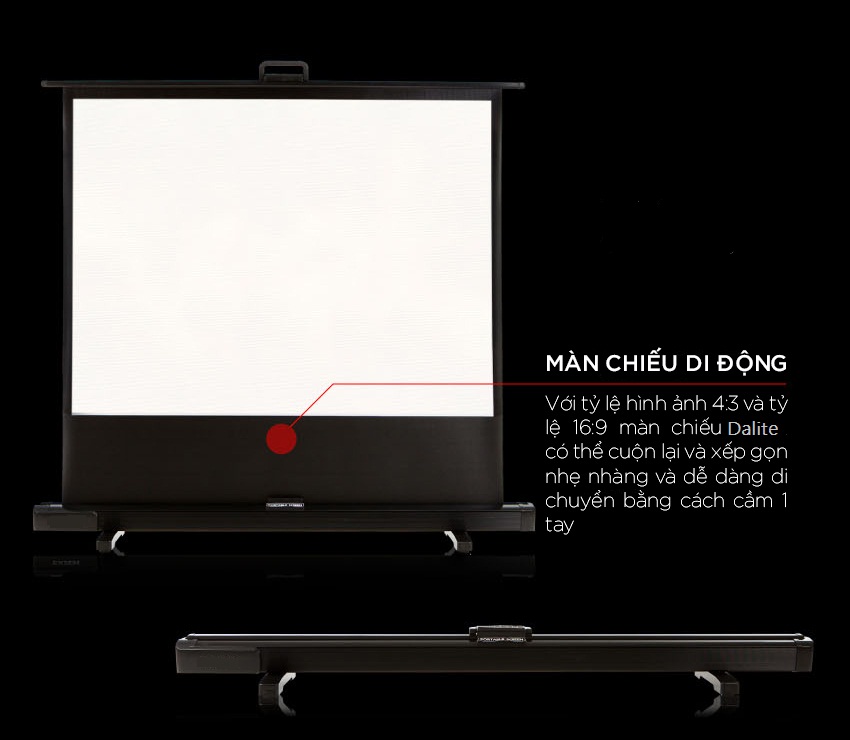 MÀN CHIẾU ĐỂ SÀN 100 INCH 2.03M x 1.52M - MÃ FU100TS, TỈ LỆ 4:3 - HÀNG NHẬP KHẨU