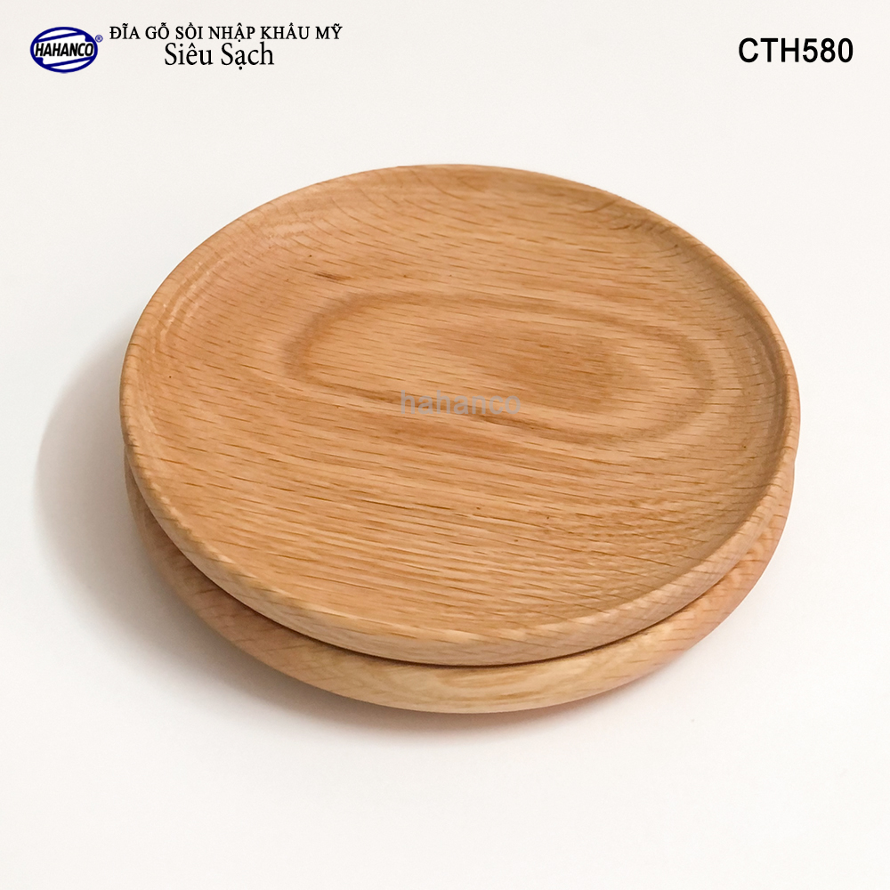 Đĩa gỗ Sồi nhập khẩu Mỹ nguyên khối CTH580 - hàng Xuất Khẩu Châu Âu - đĩa bánh mì/trái cây/ bít tết/ pizza/ phụ kiện chụp ảnh, bày món ăn trong nhà hàng - Sang trọng trên bàn ăn - HAHANCO