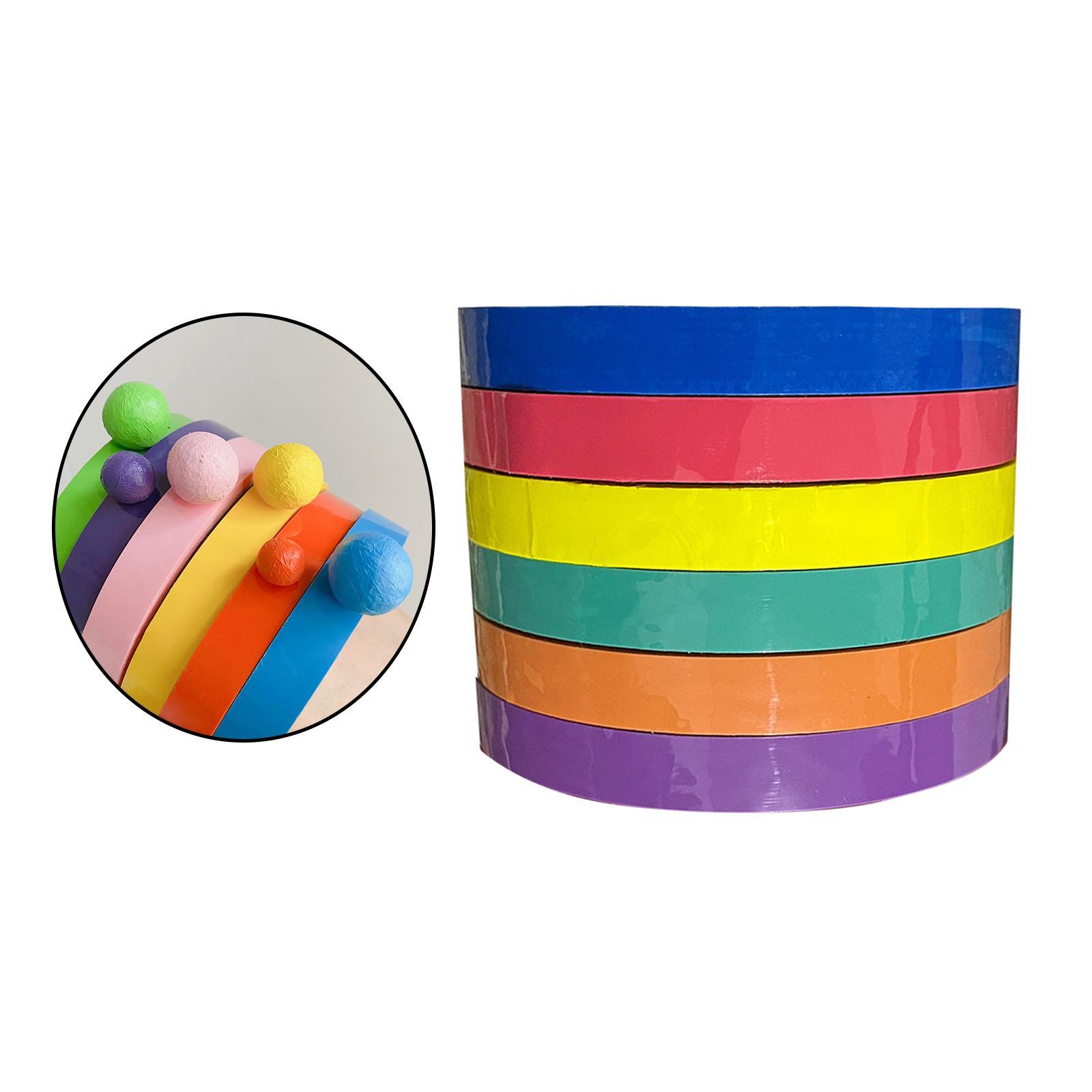 6Pcs 6 Rolls of Sticky Ball Tape Decompression Toys Colorful Anti Stress Funny Crafts DIY Educational Toy for Adults Kids Children Home
