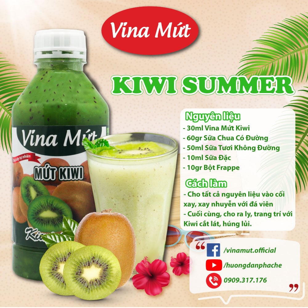 Sinh tố Vina - Mứt Kiwi 1000ml