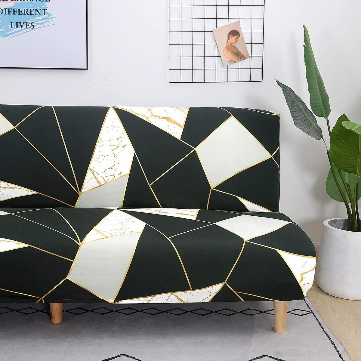 Bọc ghế sofa không tay 3 chỗ bọc ghế dài 3 chỗ Tấm bảo vệ ghế sofa gấp toàn bộ, Khăn trải giường chống trượt họa tiết hình học phổ quát 190-210cm