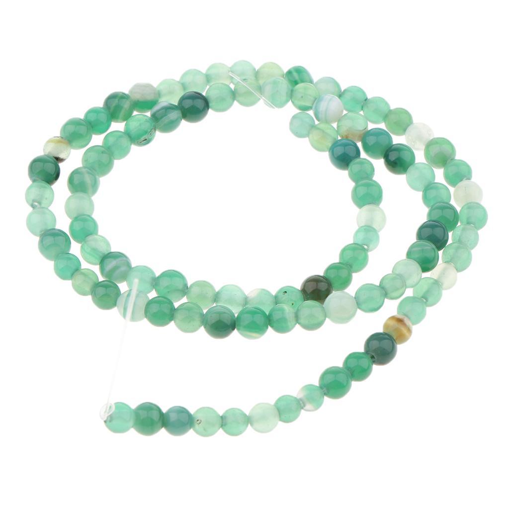 1 Strand Loose Beads Round Natural Stone Agate Beads DIY Crafts 4mm
